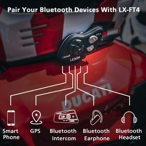 LX-FT4 BLUETOOTH 4 WAY CONFERENCE INTERCOM SYSTEM